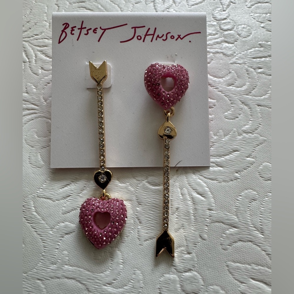 Betsey Johnson Heart Arrow Earrings